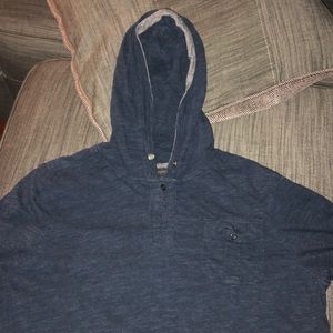 Buffalo David Button Blue Thermal Hoodie